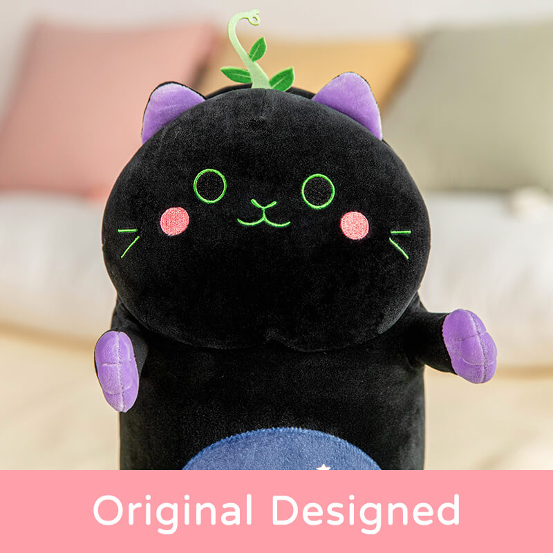 Mewaii Kawaii Black Cat Stuffed Animal Plush Squishy Pillow Soft Toy