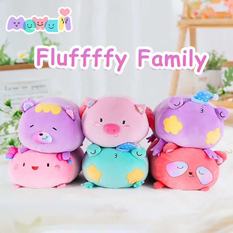 Mewaii™ Fluffffy Family Stuffed Animal Kawaii Axolotl Cow Plush Pillow