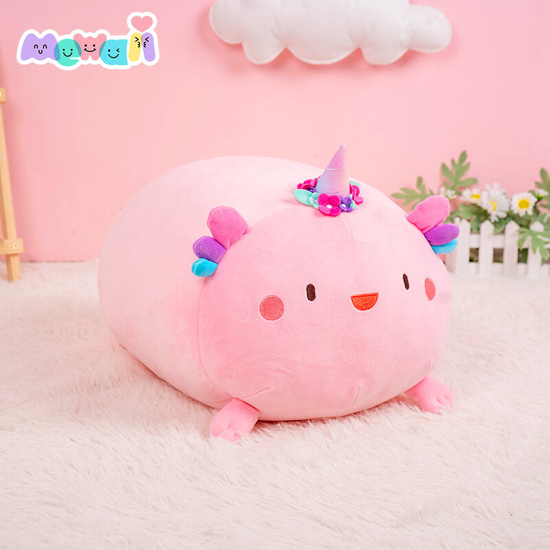 Axolotl Stuffed Animal: Pink Kawaii Plush Squishy Pillow Soft Toy - Mewaii