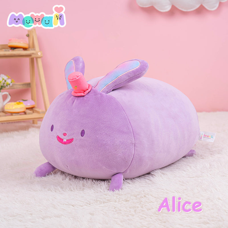 Rabbit Stuffed Animal: Purple Cute Plush Squishy Pillow Soft Toy - Mewaii