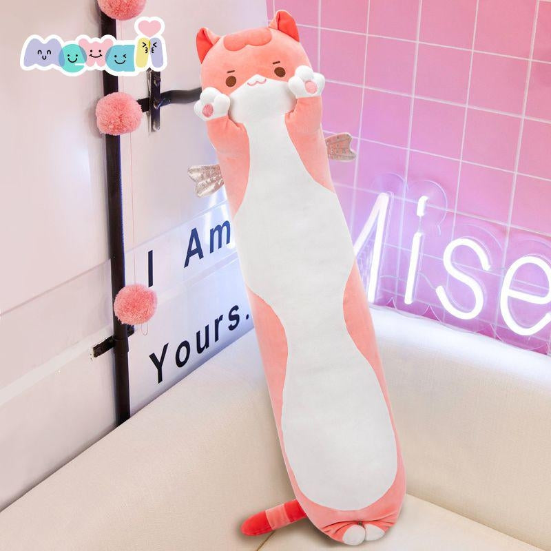 Pink Cat Stuffed Animal Soft Toy: Cute Giant Plush Squishy Pillow - Mewaii