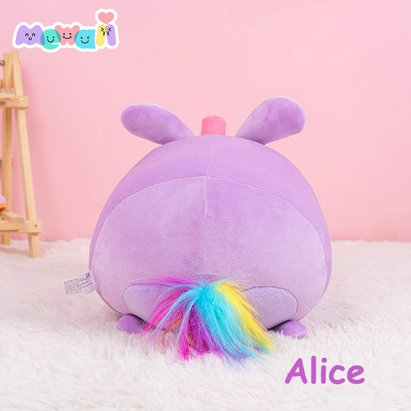 Rabbit Stuffed Animal: Purple Cute Plush Squishy Pillow Soft Toy - Mewaii