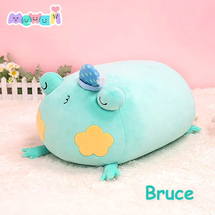 Frog Stuffed Animal: Green  Kawaii Plush Squishy Pillow Soft Toy - Mewaii