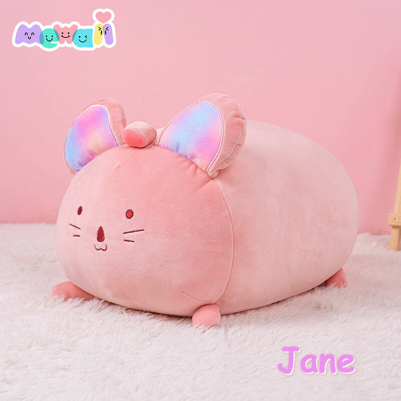 Mouse Stuffed Animal: Pink Kawaii Plush Squishy Pillow Soft Toy - Mewaii