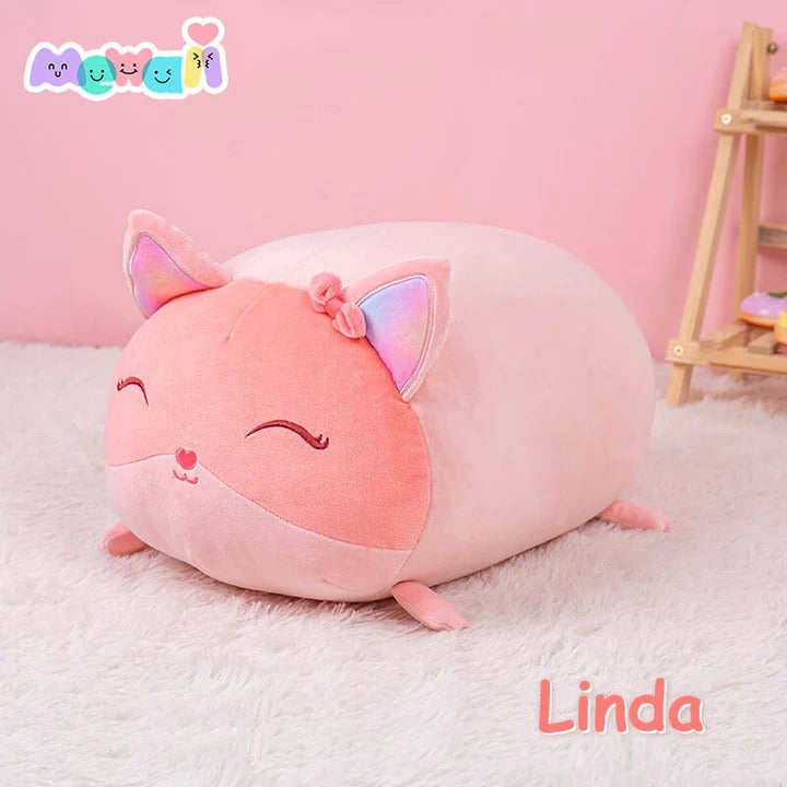 Fox Stuffed Animal: Pink Kawaii Plush Squishy Pillow Soft Toy - Mewaii