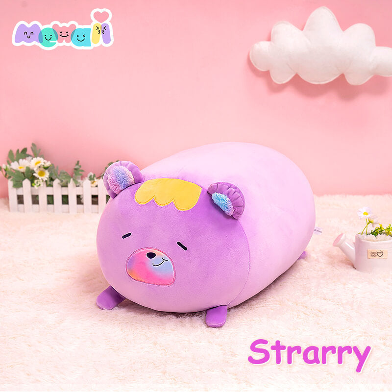 Bear Stuffed Animal: Purple Kawaii Plush Squishy Pillow Soft Toy - Mewaii