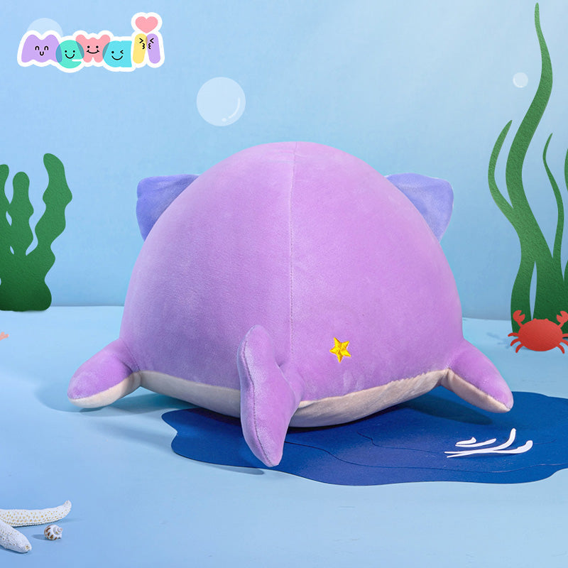 Cat Stuffed Animal: Purple Whale Kawaii Plush Squishy Pillow Toy- Mewaii