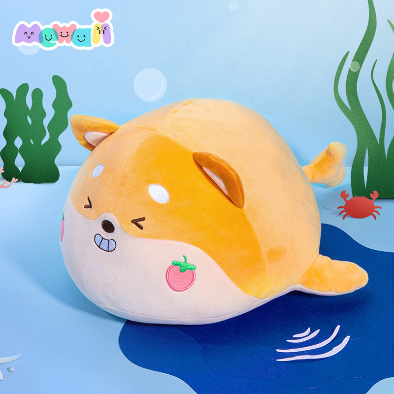 Dog Stuffed Animal: Yellow Whale Kawaii Plush Squishy Pillow Toy - Mewaii