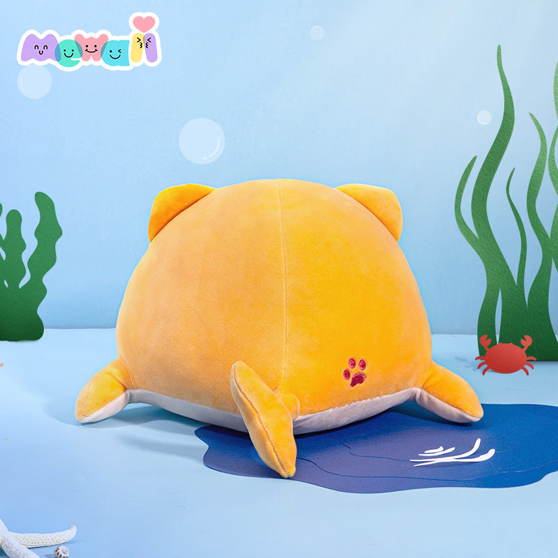 Dog Stuffed Animal: Yellow Whale Kawaii Plush Squishy Pillow Toy - Mewaii