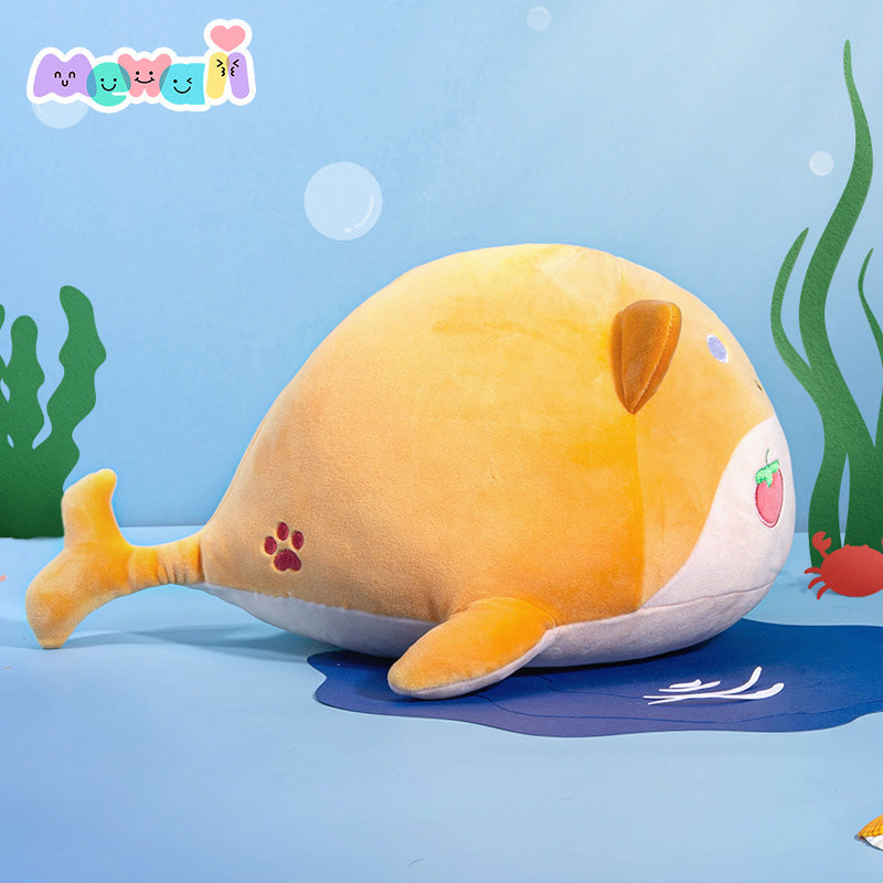 Dog Stuffed Animal: Yellow Whale Kawaii Plush Squishy Pillow Toy - Mewaii