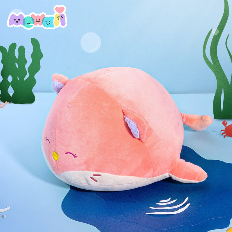 Fox Stuffed Animal: Pink Whale Kawaii Plush Squishy Pillow Toy - Mewaii