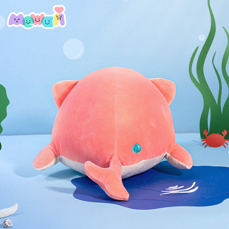 Fox Stuffed Animal: Pink Whale Kawaii Plush Squishy Pillow Toy - Mewaii