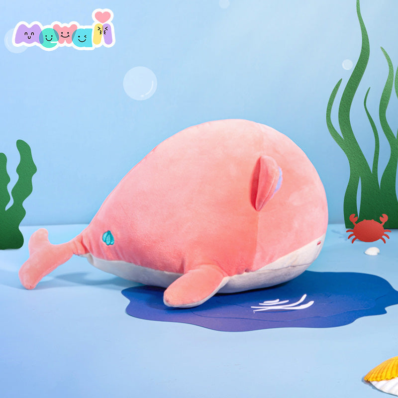 Fox Stuffed Animal: Pink Whale Kawaii Plush Squishy Pillow Toy - Mewaii